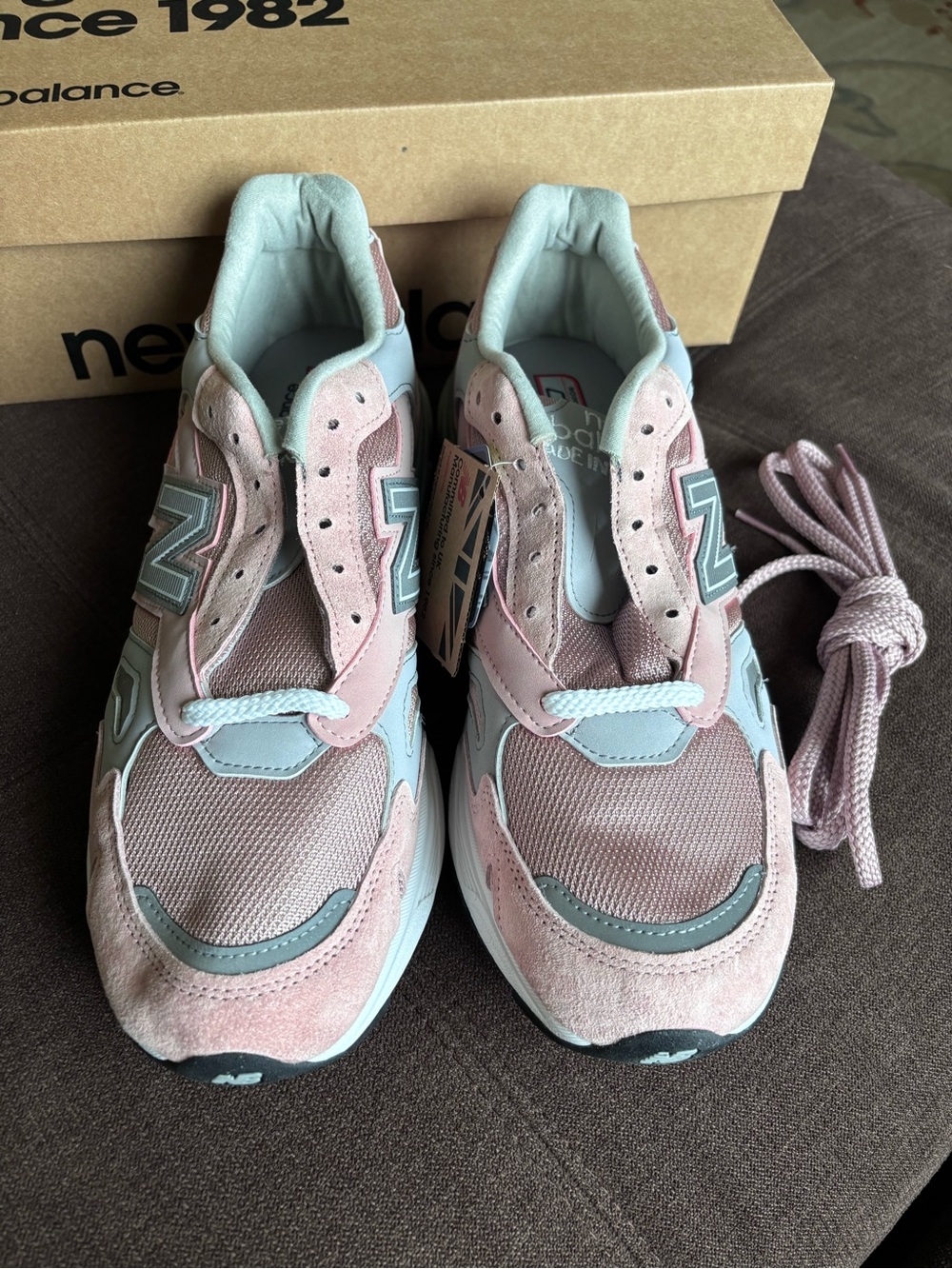 New Balance Pink and Light Gray Athletic Sneakers